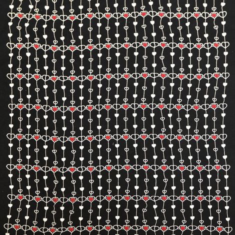Modulable en macramé petits coeurs Bordeaux 45x120 cm