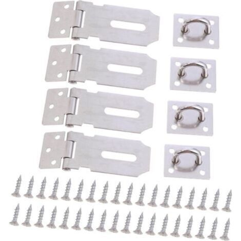 [NON UTILIZZATO] Set di 4 chiavistelli rinforzati in acciaio inossidabile, chiusura sicura per porte, cancelli e bauli, resistenti al calore e ai graffi, facile installazione per casa e ufficio.
