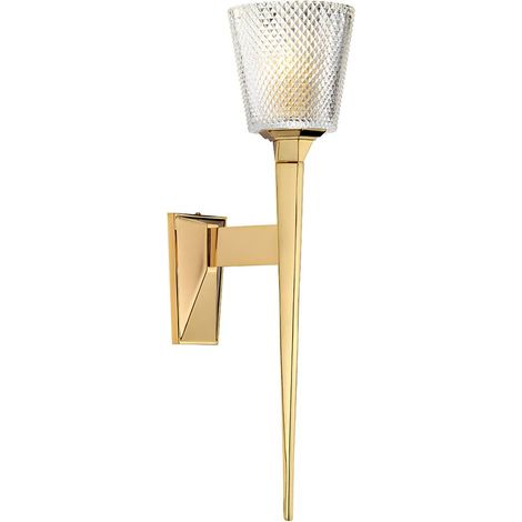 Elstead Verity - Paralume in vetro oro lucido con 1 applique da parete, G9 (1/5)