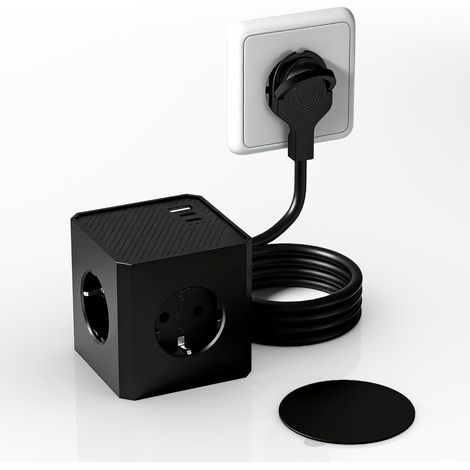 Treibo Cube multiprise 6 en 1 avec Charge Rapide USB-C PD20W, multiprise magnétique, avec câble de 1,5 m, multiprise pour Bureau, Maison, Voyage (1/5)