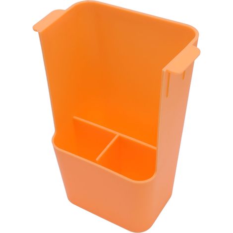 Wiederverwendbarer, durchsichtiger Kunststoffbehälter zur Aufbewahrung von Koriander, leicht zu reinigen, vielseitig einsetzbar für Spargel im Kühlschrank/in der Küche, orange. (1/5)