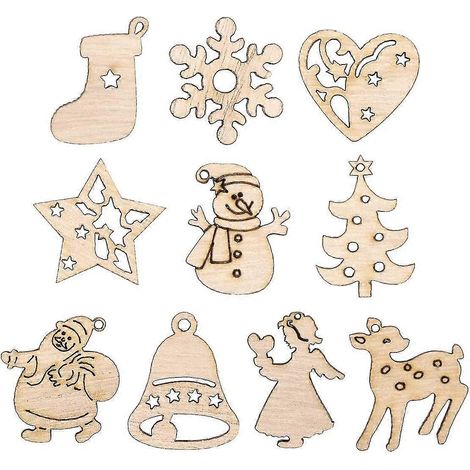 Colgante de árbol de Navidad Discos de madera Colgante de árbol de Navidad Decoración de árbol de Navidad Decoración de árbol de Navidad Decoración de Navidad Fo (1/5)