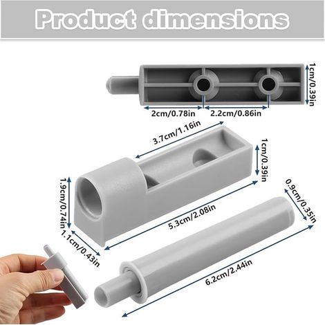 Grey Door Dampers, Silent and Soft Door Closures for Cupboard, Kitchen Cabinet and Drawer, Auto Closing System (Grey)