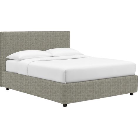 Letto Matrimoniale Basildon, Sfoderabile, Contenitore Made in Italy, Grigio