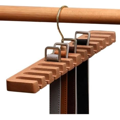 Gürtelhalter aus Holz mit 12 Haken – Große Kapazität – Weiß – Nicht individualisierbar
