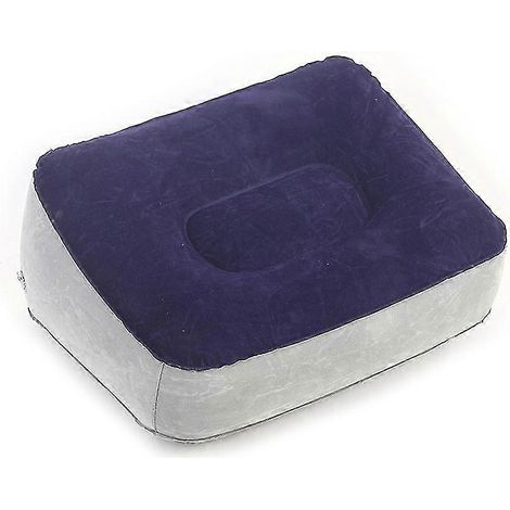 Coussin repose-pieds gonflable portable en PVC pour voyages, bureaux et maison. Repose-pieds confortable. (1/4)