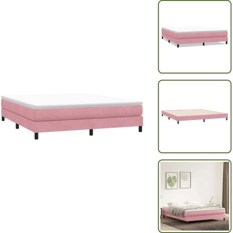 Boxspringbett ohne Matratze Rosa 180x210 cm Samt - Boxspringbett - Boxspringbetten - Bett - Schlafzimmermöbel (1/5)