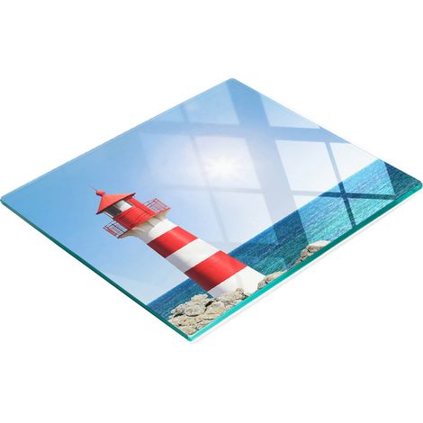 Tabla de cortar y servir decorativa de cristal con forma de faro, 60x52 cm (1/5)