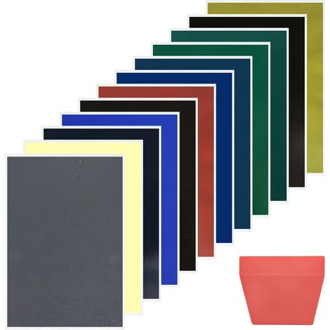 Lot de 12 feuilles de papier de marquage couleur gravé au laser 39 x 27 cm avec grattoir pour verre, cristal, céramique, acrylique, pierre (1/5)