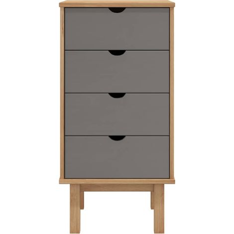 Maison Exclusive - Cassettiera OTTA Marrone e Grigio 45x39x90 cm in Legno di Pino (1/5)