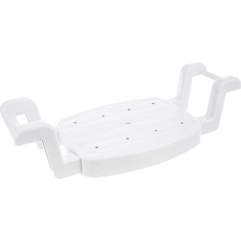 Verstellbarer Badewannensitz, weiße Badezimmerbank für Senioren, 58 cm