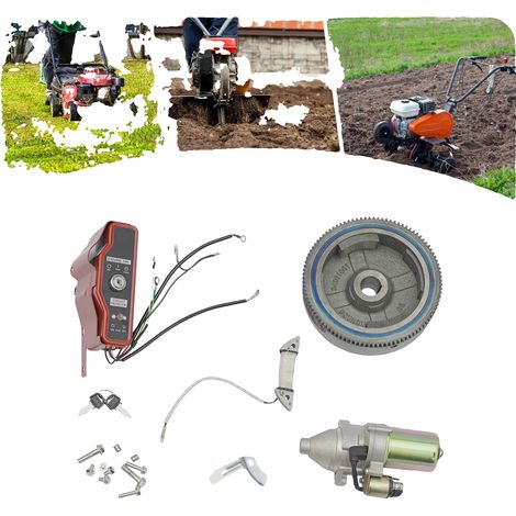 Kit de arranque eléctrico, fácil instalación, compatible con Honda GX340/GX390, componentes duraderos. (1/5)