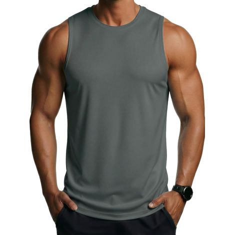 MAGCOMSEN Marcel Men's Sports T-Shirt Sleeveless Anti UV Quick Dry Breathable Muscle Gym Vests (1/5)