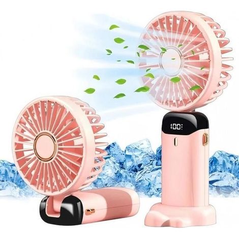 1 Ventilateur,Écran LED,5 vitesses,Batterie 4000mAh,Rechargeable USB,Usage domestique et extérieur (1/4)