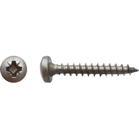 100 Vis Bois Tête Cylindrique Pozidriv 6 x 40 mm - Inox A2 - D-Work