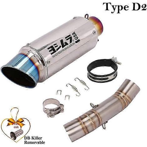 Pot d'échappement en fibre de carbone pour moto, silencieux arrière 51 mm, réducteur de bruit, pour Honda NX500, année 2024 (type D2) (1/5)
