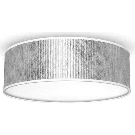 Sotto Luce Mako plafonnier glamour à 3 lumières - tissu argenté - base blanche - 3 x E27 - Ø 30 cm (1/5)