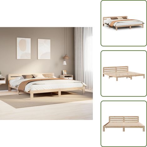 Letto in pino - vidaXL Letto senza Materasso 200x200 cm in Legno Massello di Pino -