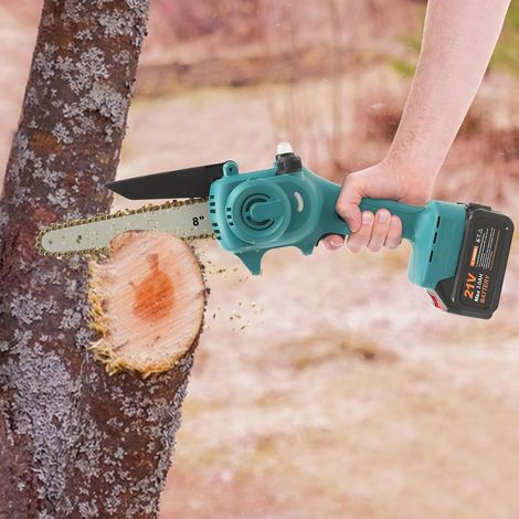 Electric Saw Mini Handheld Chainsaw 8 Inch Tree Pruner 400W Electric Saws to Cut Wood Portable Chain Saws 3000RPM Speed Cordless Chainsaw with Brushless Motor for Branch Tree Cutting Pruning (1/5)