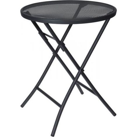 Mesa jardín plegable redonda 60cm gris X81000080