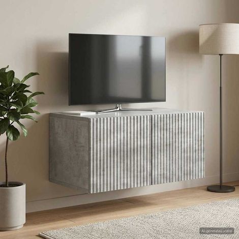 Mobile Porta TV da Muro Grigio Cemento 59,5 x 41 x 30 cm vidaXL