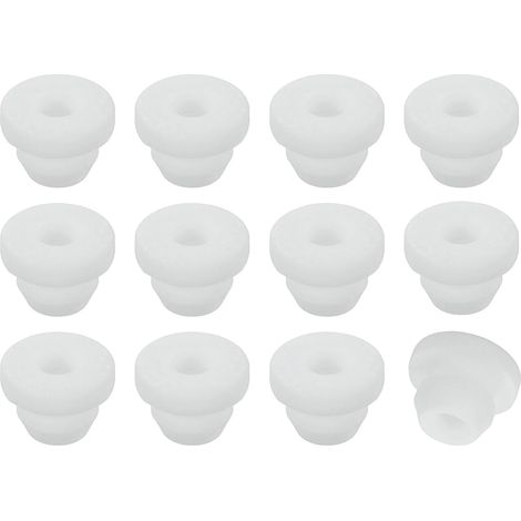 12Pcs Passe-Fils En Caoutchouc, Diamètre De Montage 7mm ID 4.5mm Bouchon Pour Trou De Pare-Feu, Couvre-Trou Anti-Rayure Pour Boîte Électrique Câblage, Blanc (1/5)
