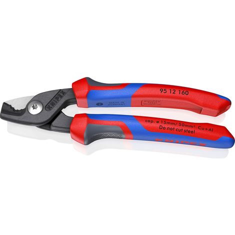 KNIPEX 95 12 160 StepCut® Cesoia per cavi con manici comfort brunita 160 mm