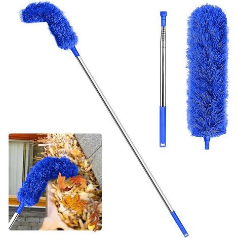 Outil de nettoyage de gouttières - MIOLOE - Brosse télescopique 250CM - Pliable - Angle réglable - Aluminium (1/4)