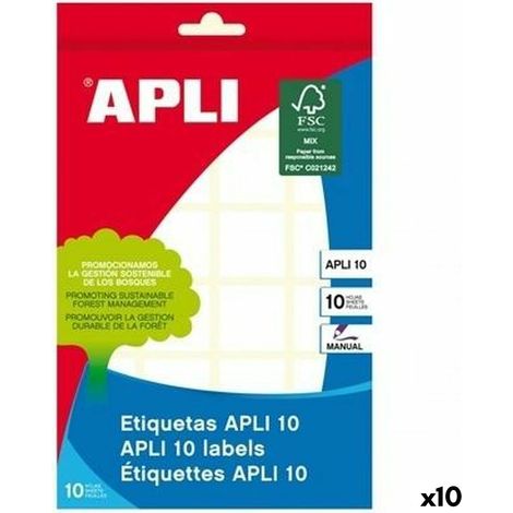 Etichette adesive Apli Bianco 10 Fogli 31 x 100 mm (10 Unità) (1/2)