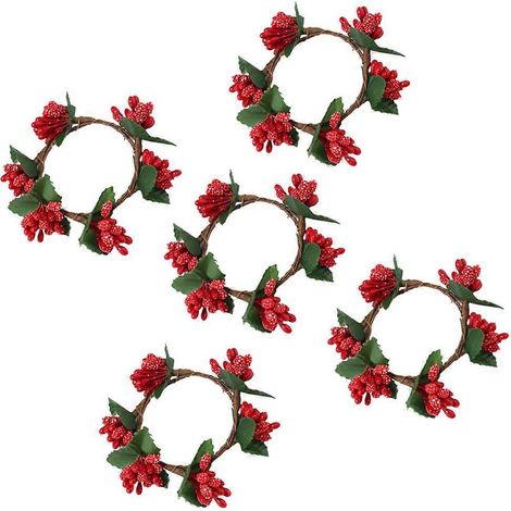 Couronnes de bougies de Noël, anneaux pour bougies piliers, lot de 10, pour la décoration (1/5)