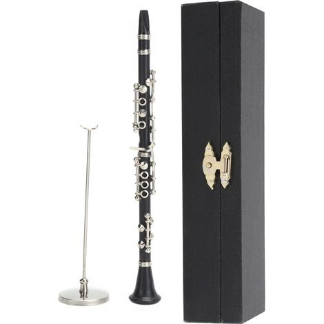 Mini Flute Model with Base Miniature Musical Instrument Ornaments Craft Collection (1/5)