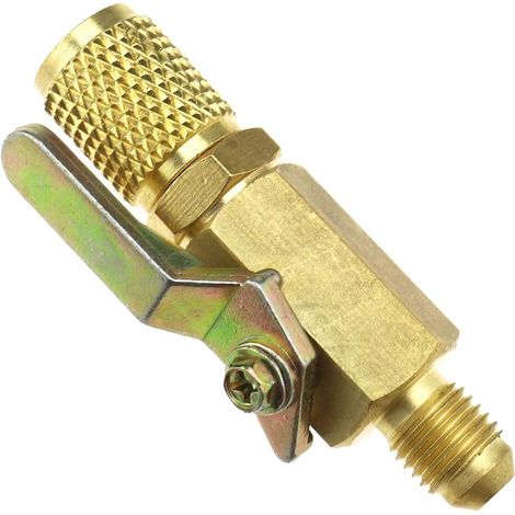 1/4" SAE Thread Straight Compact Ball Valve for A/C Automotive Service Tool Refrigerant (1/5)