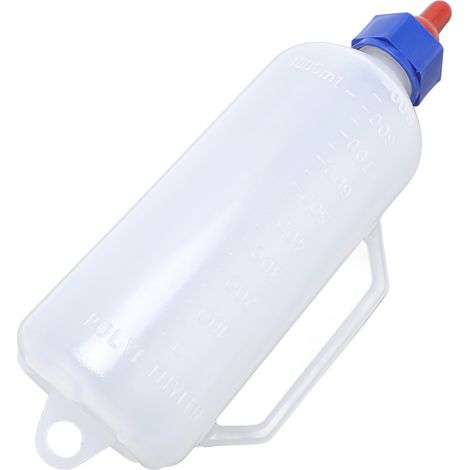 Biberon d'allaitement agneau avec tétine et poignée biberon veau nourrisson pour chevreaux 1L plastique caoutchouc 136g (1/5)