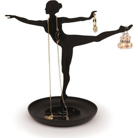Arbre à bijoux kikkerland ballerine noir 18 cm métal (1/2)