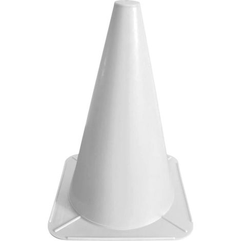 Plot en plastique cône de signalisation 24cm Support Entraînement Football Marquage Circulation Sport Jeux Barrière Parcours Canin Agility, blanc (1/5)