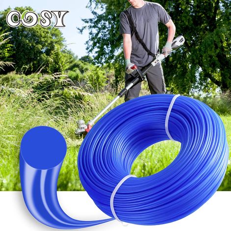 (bleu - 50 m - 1 pièce, 2 mm) Fil de coupe-bordures circulaire en nylon orange ou bleu, plus long, pour débroussailleuse et tondeuse à gazon. Accessoire pour tête de coupe-bordures et tondeuse à gazon (1/4)