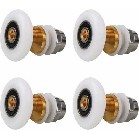 BUNTHAUS Roulette de Douche 4 Pièces Roulette Douche Porte de Douche Roue Porte de Douche Roulettes Coulissantes Porte Roue de Remplacement pour Rouleau pour Porte de Douche(23 mm) (1/5)