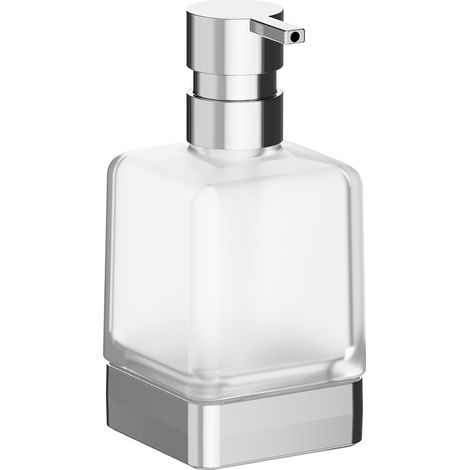 Inda - Seifenspender Lea glänzend Chrom/Satinglas 250 ml