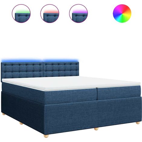 Maison Exclusive - Giroletto a Molle con Materasso Blu 200x200 cm in Tessuto