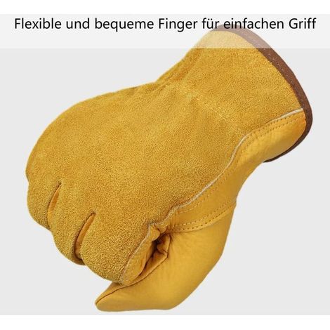 Gants de Jardinage Cuir Vachette Souple - Gants de Travail Résistants aux Épines pour Homme et Femme - Gants de Soudeur Flexibles et Durables (1/4)