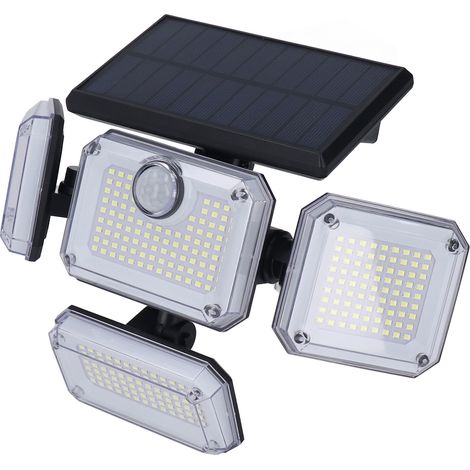 Lampadaire solaire extérieur à 4 têtes rotatives, flexible et pliable, résistant à la chaleur (IP64), lampe solaire domestique (1/5)