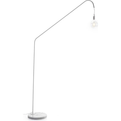 Lampadaire marbre et métal blanc Xéna