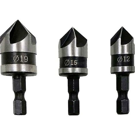 3-teiliges Anfasfräser-Set für Bohrfutter, 90-Grad-Holzfräser, 5-schneidiger Senker, Holzfräser (1/5)
