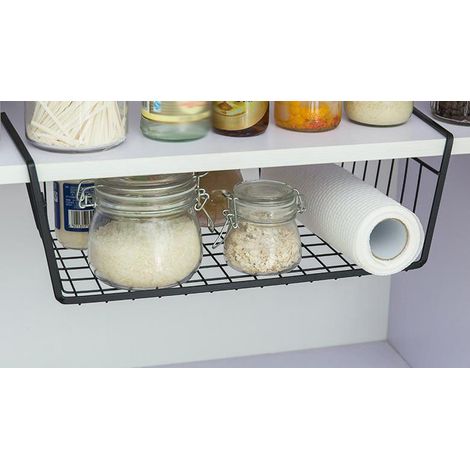 Séparateur d'armoire de cuisine sous panier suspendu armoire de rangement rack de rangement dortoir bureau suspendu étagère organisateur- blanc, 372611 porte extérieure, 1pc (1/4)