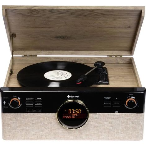 [GEBRAUCHT] B-Ware Denver Stereoanlage Musikcenter Plattenspieler Cd Kassette Dab+ Radio Bt Holz