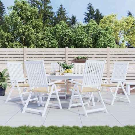 Coussins de chaise jardin-Coussins de chaise de terrasse-Coussins d'extérieur lot de 6 beige 50x50x4cm tissu oxford (1/5)