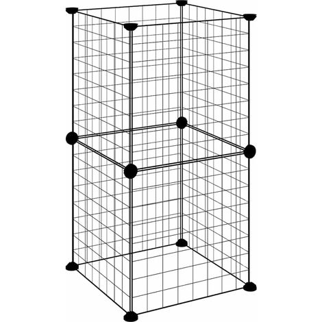 Maison Exclusive - Gabbia per Animali Domestici 8 Pannelli Nero 35x35 cm Acciaio