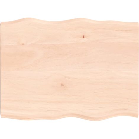 Dessus de table, Plateau De Table bois chêne massif non traité bordure assortie LKF63321 (1/4)