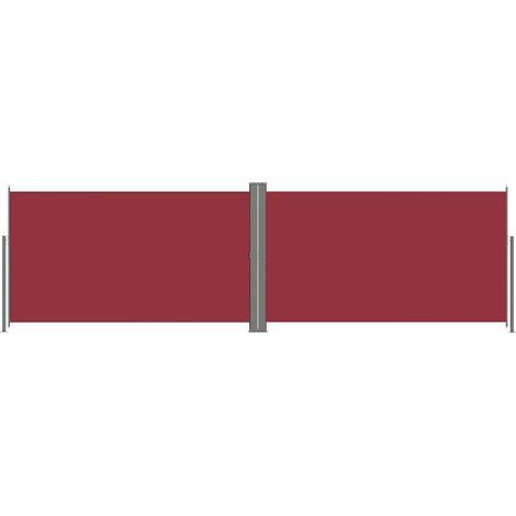 Auvent paravent store brise-vue latéral rétractable de patio jardin terrasse balcon protection visuelle écran 180 x 600 cm rouge