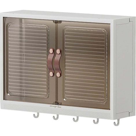 Boîte de rangement murale transparente pour salle de bain, étagère pour produits de toilette (1/5)